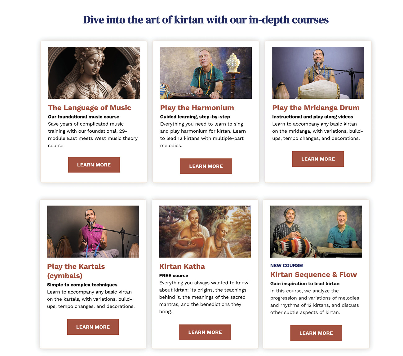 Art of Kirtan website design