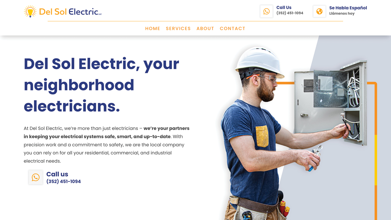 Del Sol Electric website header