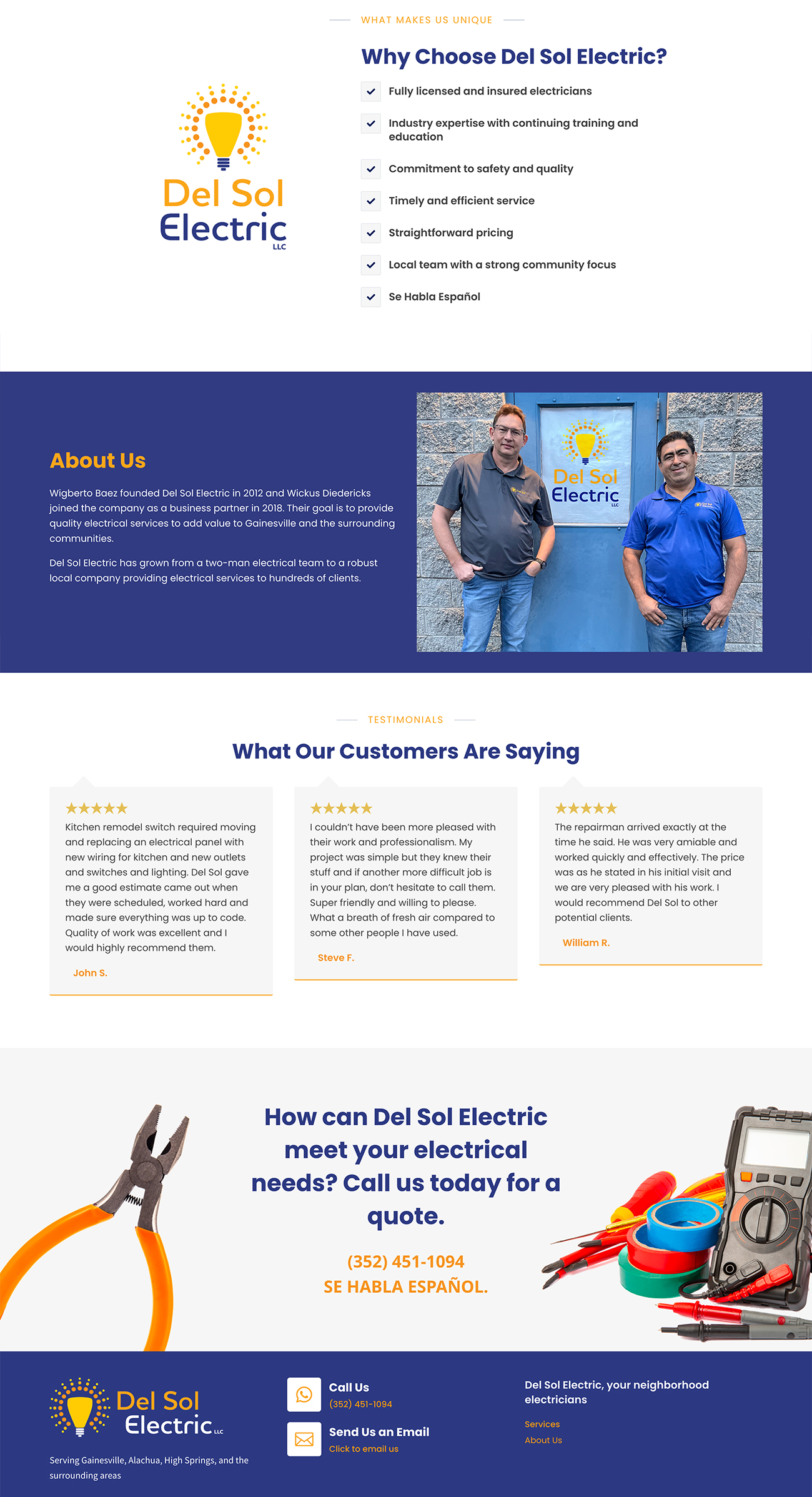 Del Sol Electric website part 2