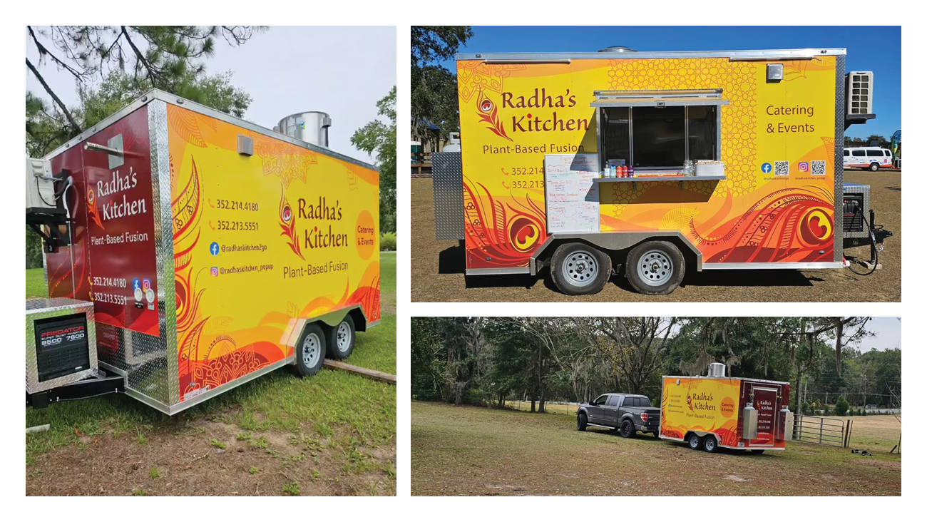 Radhas Kitchen food truck wrap graphics