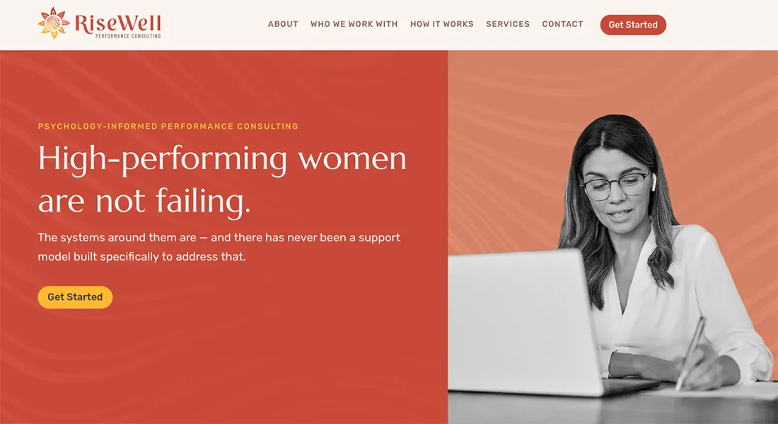 RiseWell Performance Consulting website design